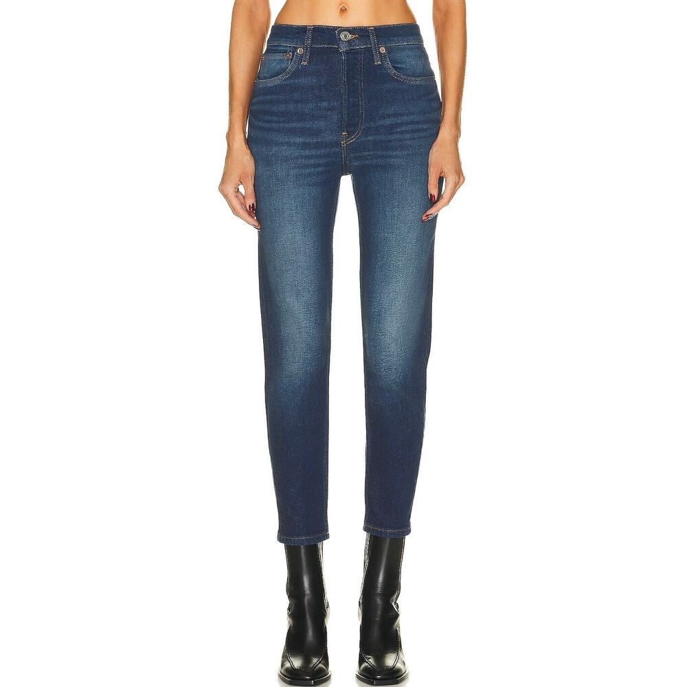 RE/DONE 90's High Rise Ankle Crop Deep Sapphire Skinny Jeans Size 23